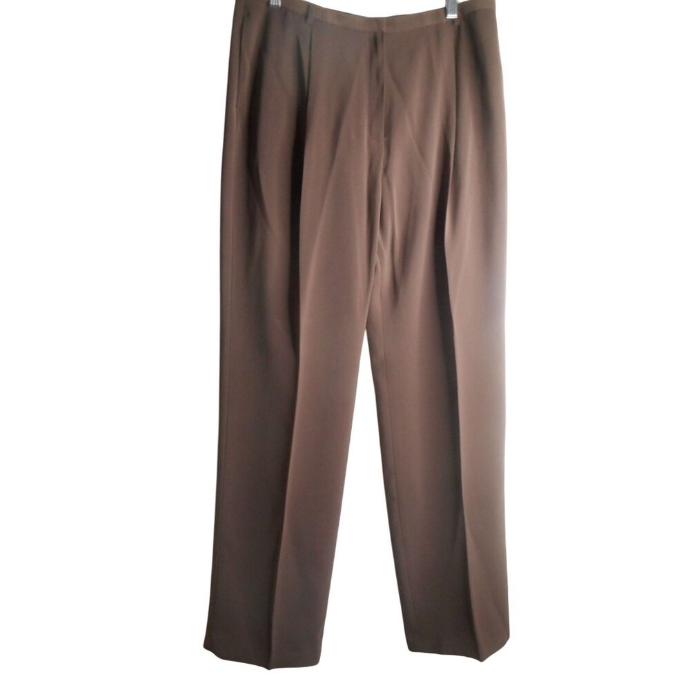 NWT Size12 Kaspar brown Dress Pants trouser Lined Pleated